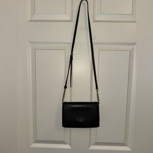 Kate Spade Outlet Black Crossbody with Gold Chain Strap